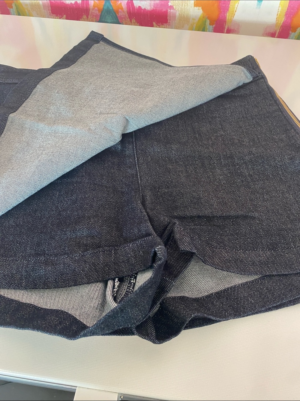 Denim Skort Shorts in Dark Blue. J Crew. Size 8. Excellent condition. - Picture 4 of 5